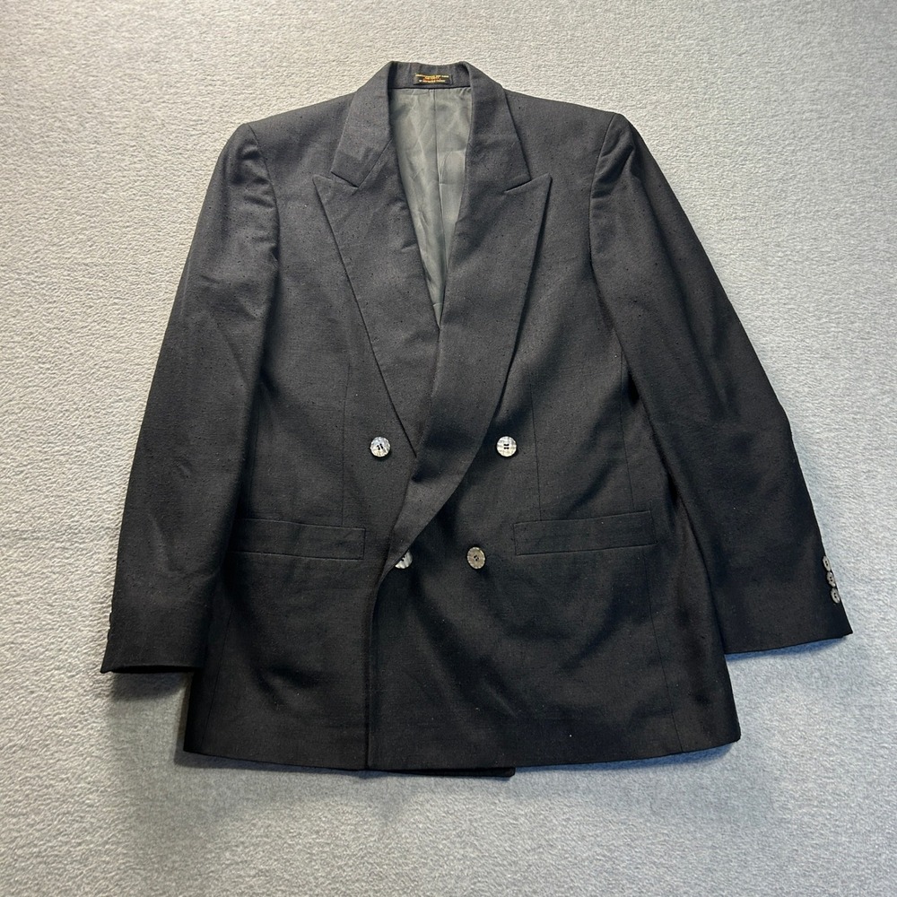Vintage Lady Bowdon Ruths Double Breasted Blazer Womens Black M‎ Career Jacket